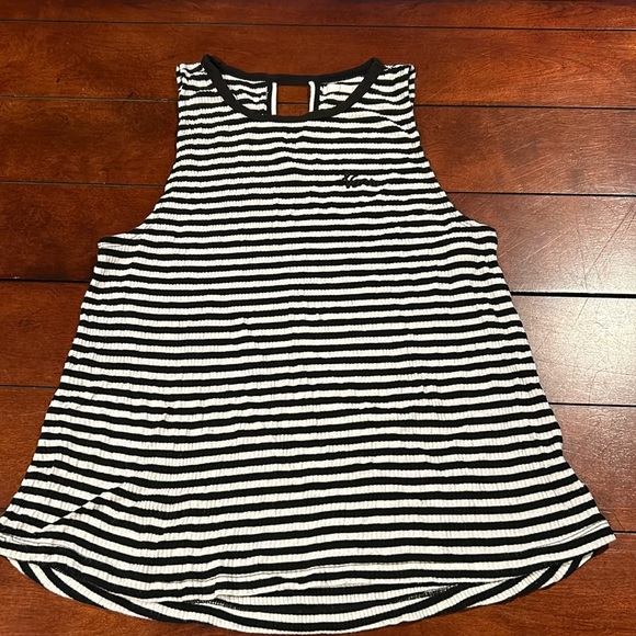 Vans Black & White Striped Ribbed Tank Size Small - Picture 1 of 12